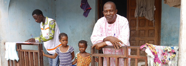 WHO visiting a community in Guinea during the Ebola outbreak