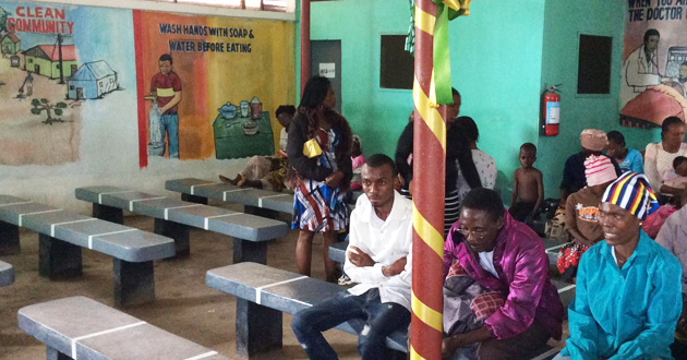 Patients waiting at the Redemption hospital, Monrovia, Liberia