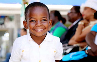 A boy from Haiti during vaccination week in the Americas