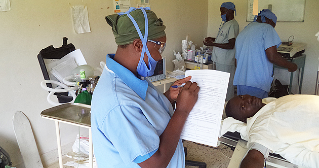 Preparation for surgery at Kisiizi Hospital, Uganda